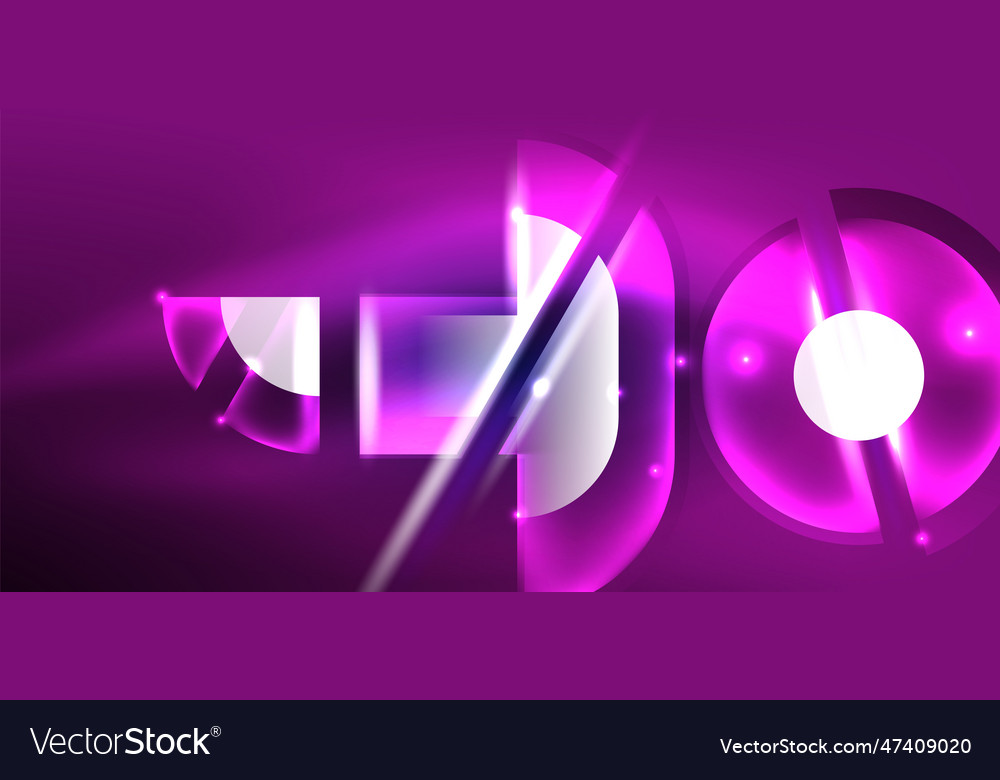 Neon round shapes lines and triangle elements hi Vector Image Neon round shapes lines and triangle elements hi