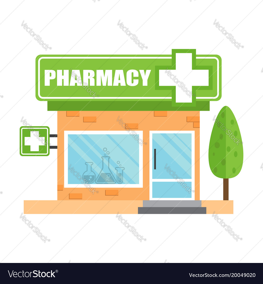 Pharmacy drugstore shop store pharmacy on white Vector Image