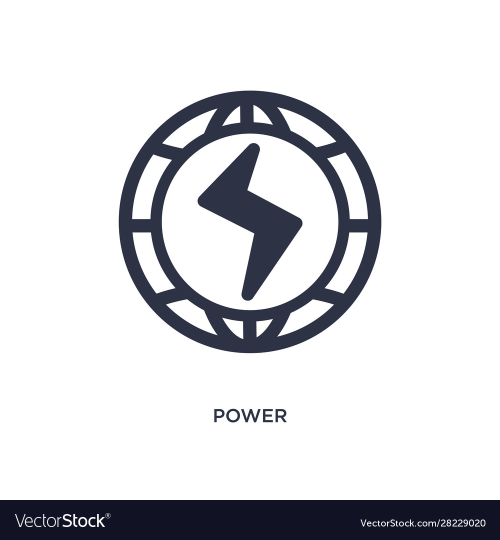 Power icon on white background simple element Vector Image Power icon on white background simple element