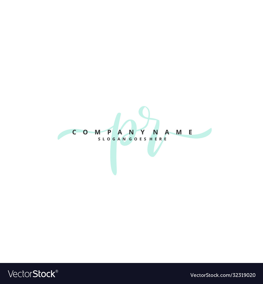 Q r qr initial handwriting and signature logo vector image Q r qr initial handwriting and signature logo