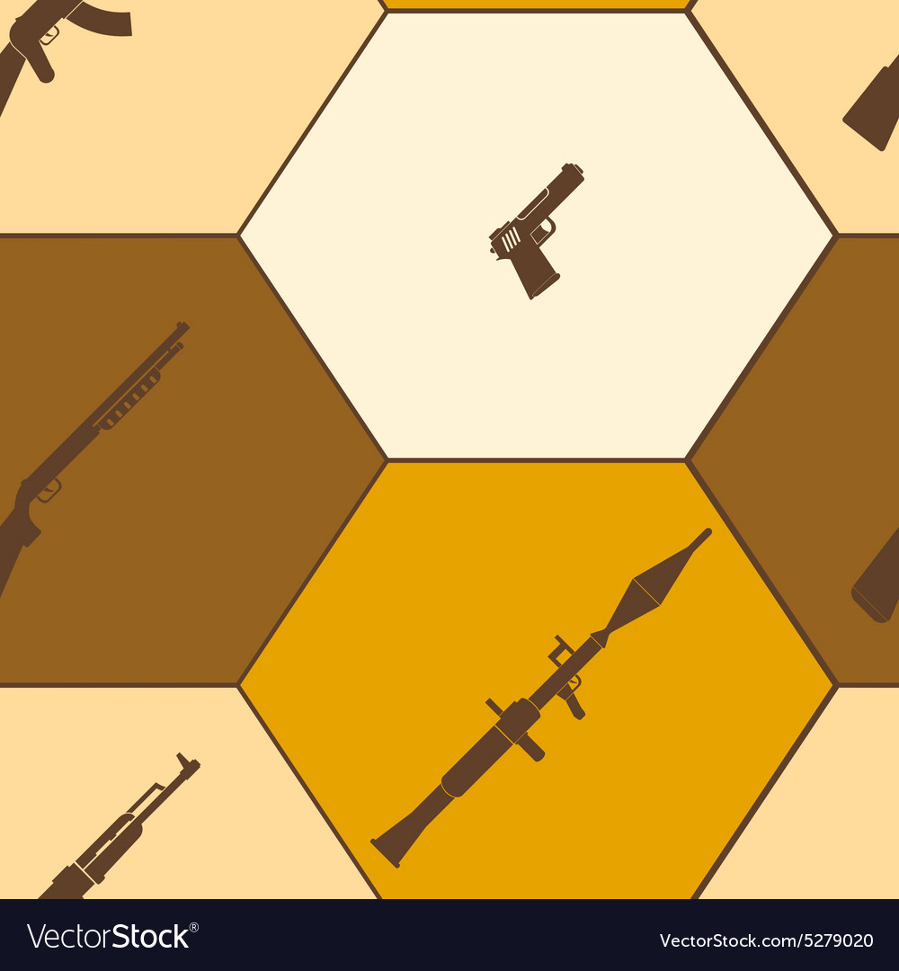 Seamless background with weapons and arms