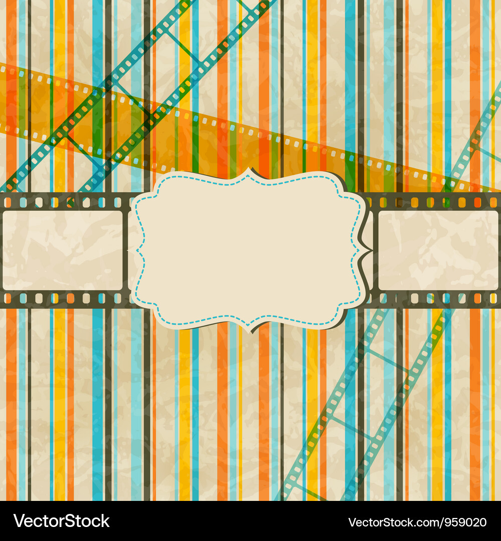 Vintage scratch background with film frame eps 10 Vector Image