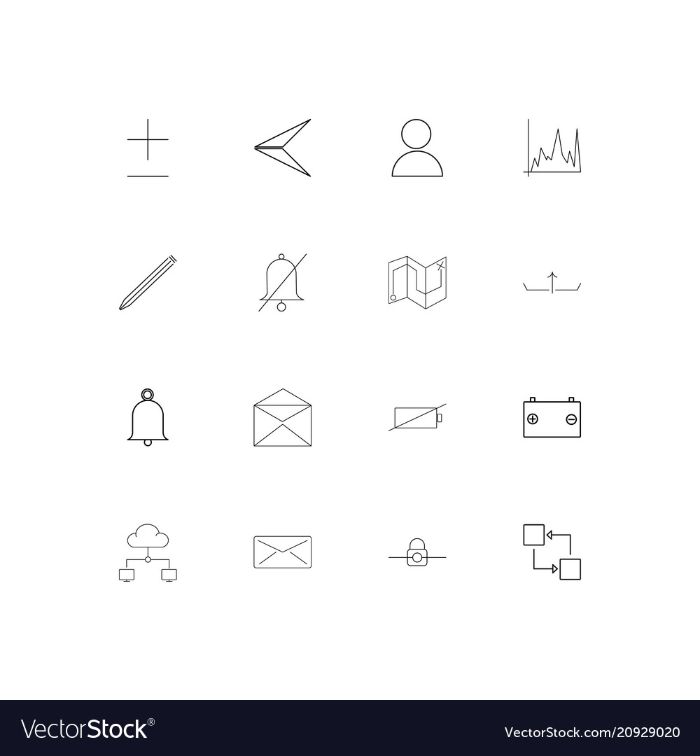 Web applications linear thin icons set outlined