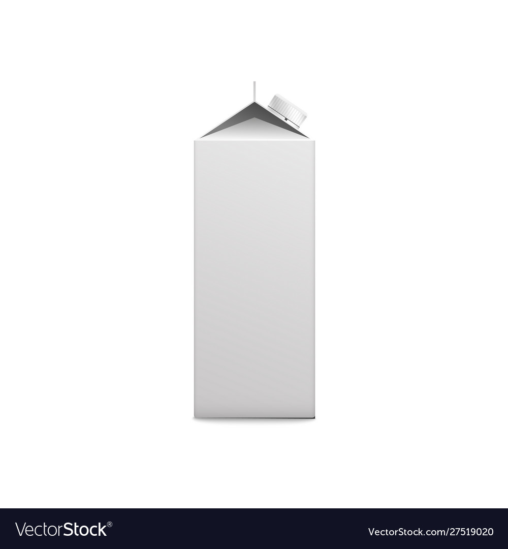 White milk or juice carton box mockup isolated