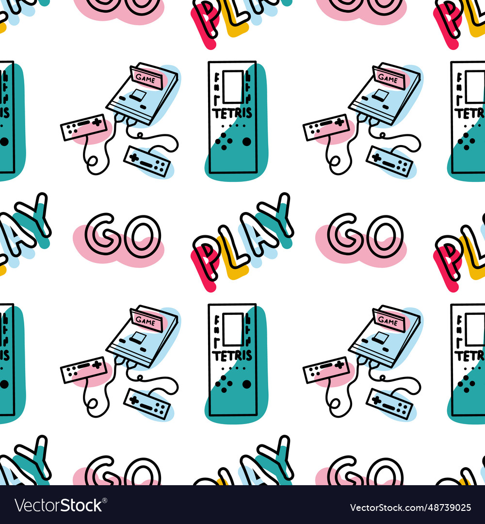 Abstract seamless pattern in 90s style