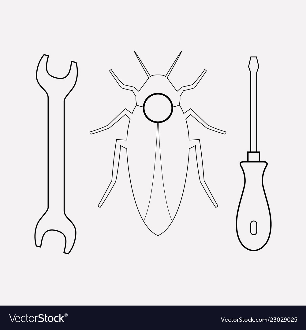 Bug fixing icon line element vector image Bug fixing icon line element