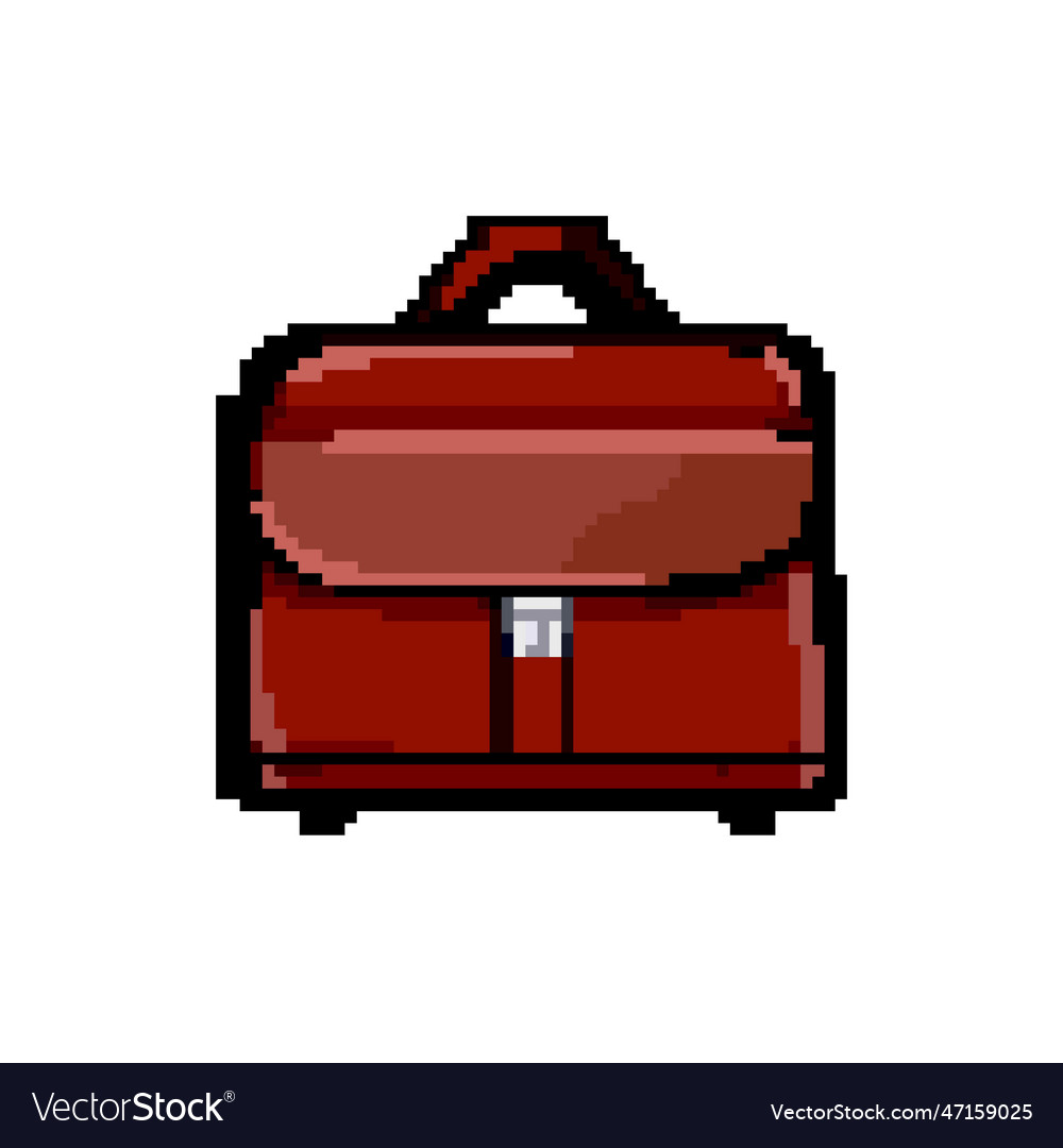 Casual business bag game pixel art Royalty Free Vector Image