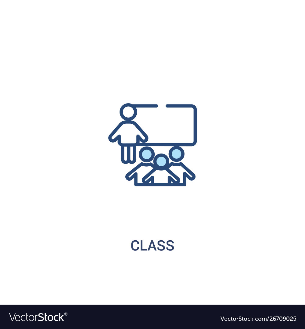 Class concept 2 colored icon simple line element vector image Class concept 2 colored icon simple line element