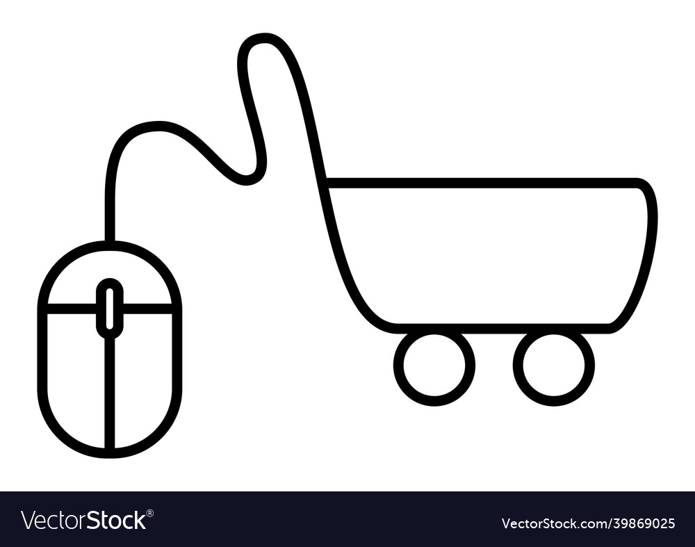 Computer mouse which its cord forms a shopping vector image Computer mouse which its cord forms a shopping