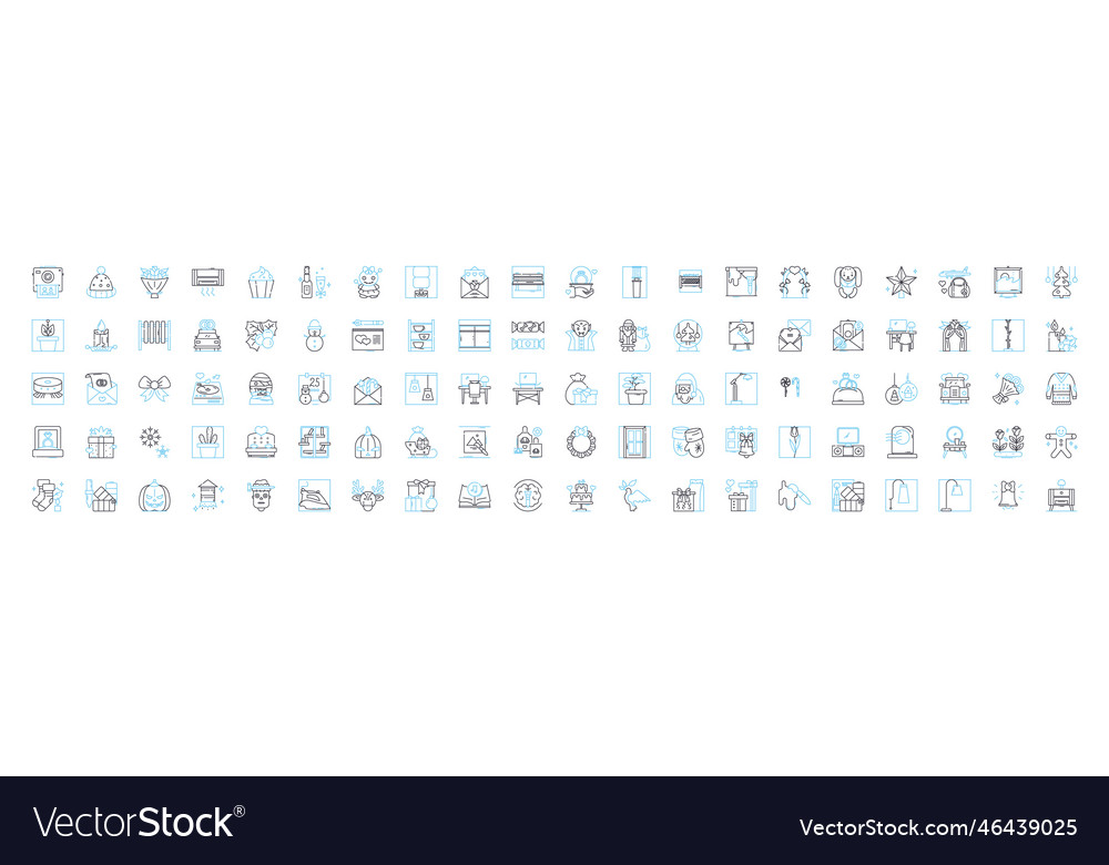 Design elements line icons set colour Vector Image Design elements line icons set colour