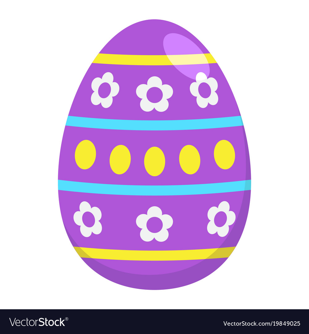 Easter egg flat icon easter and holiday Royalty Free Vector