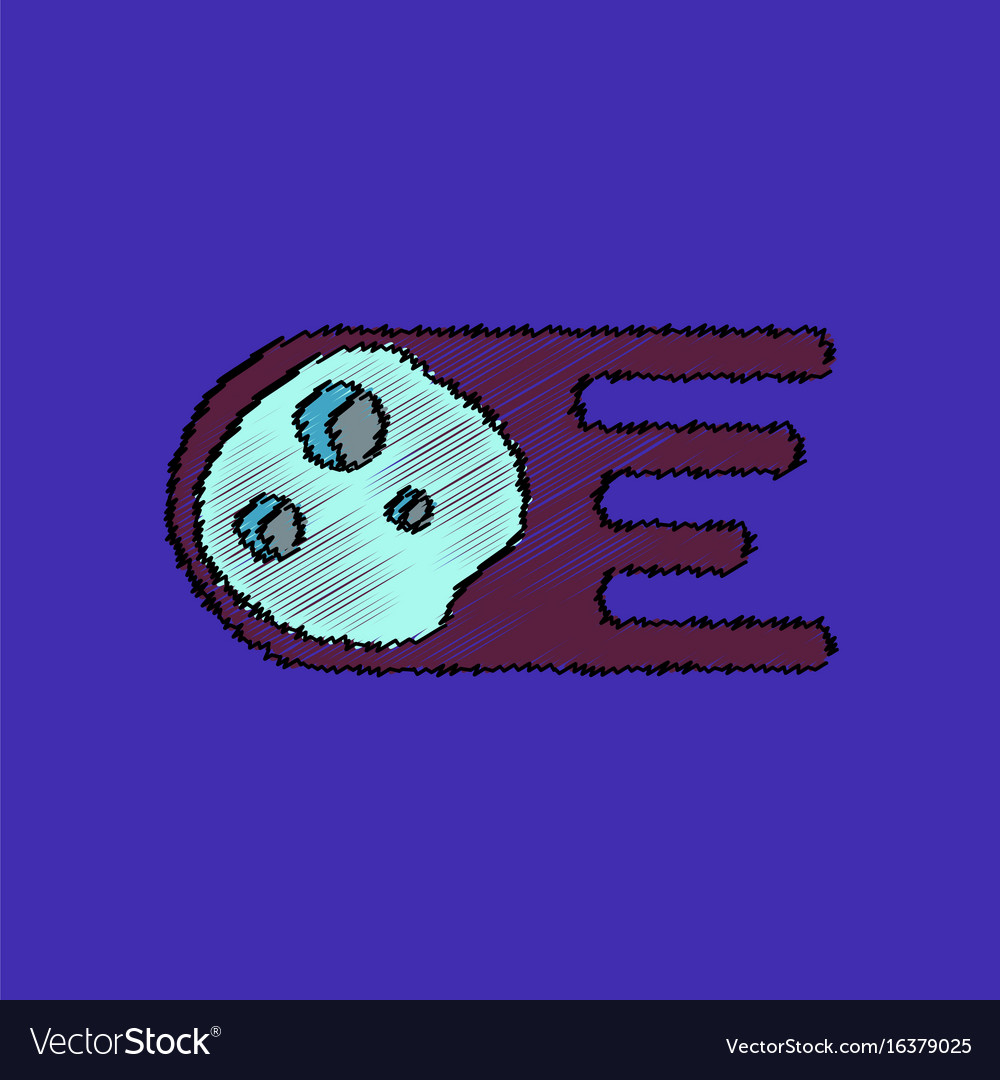 Flat icon design collection space meteorite
