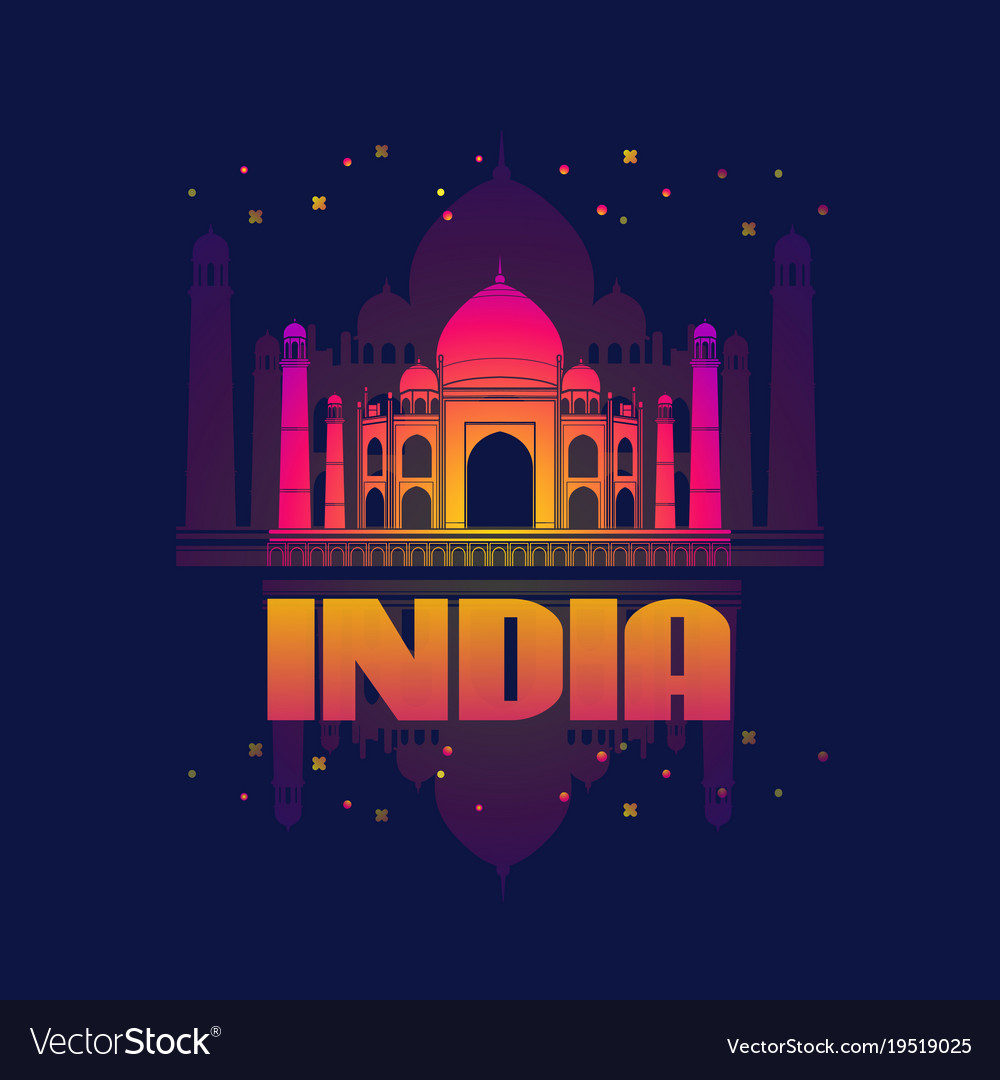 India agra taj mahal card Royalty Free Vector Image