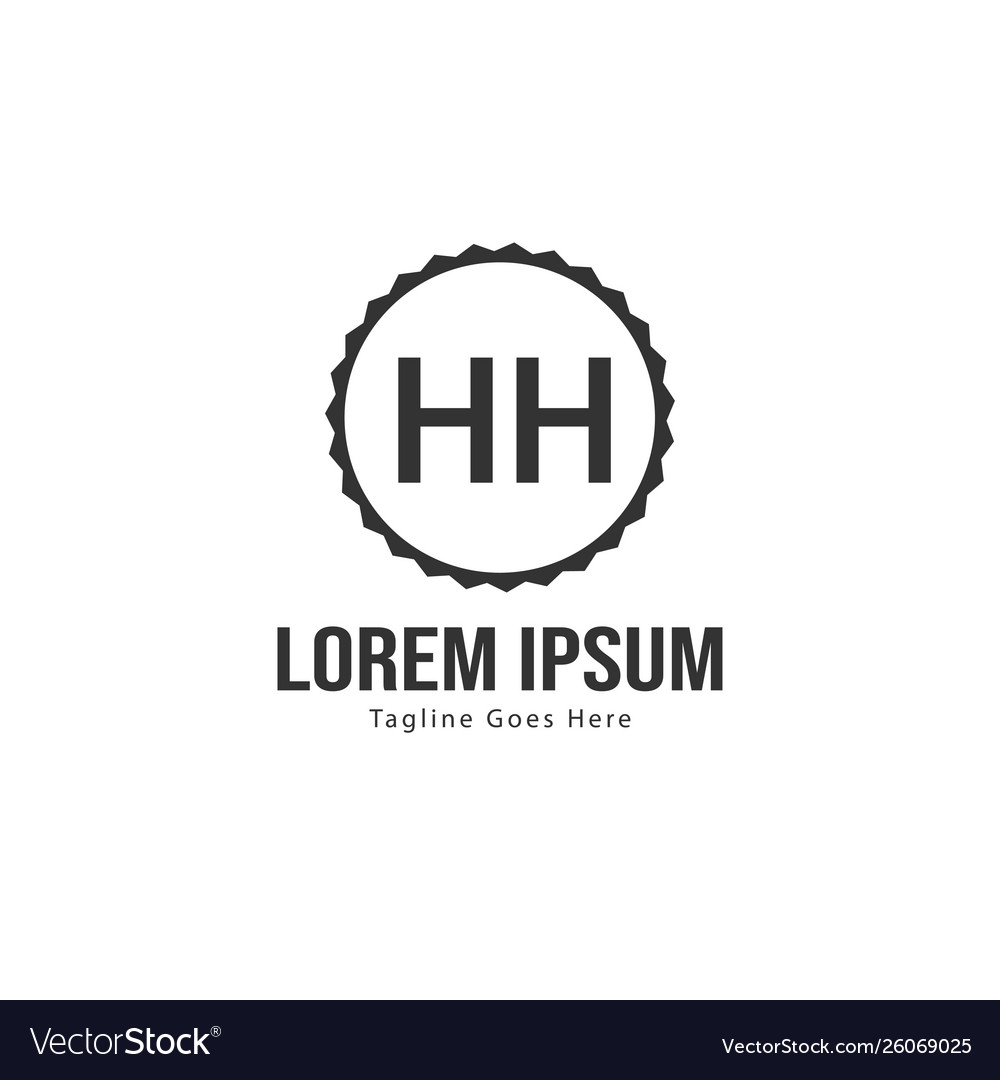 Initial hh logo template with modern frame Vector Image Initial hh logo template with modern frame