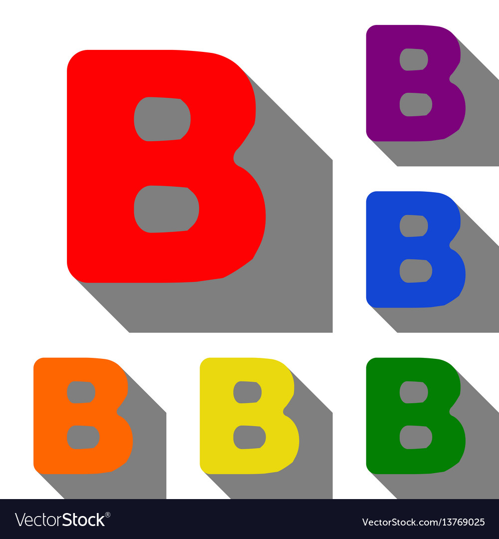 Letter b sign design template element set von rot