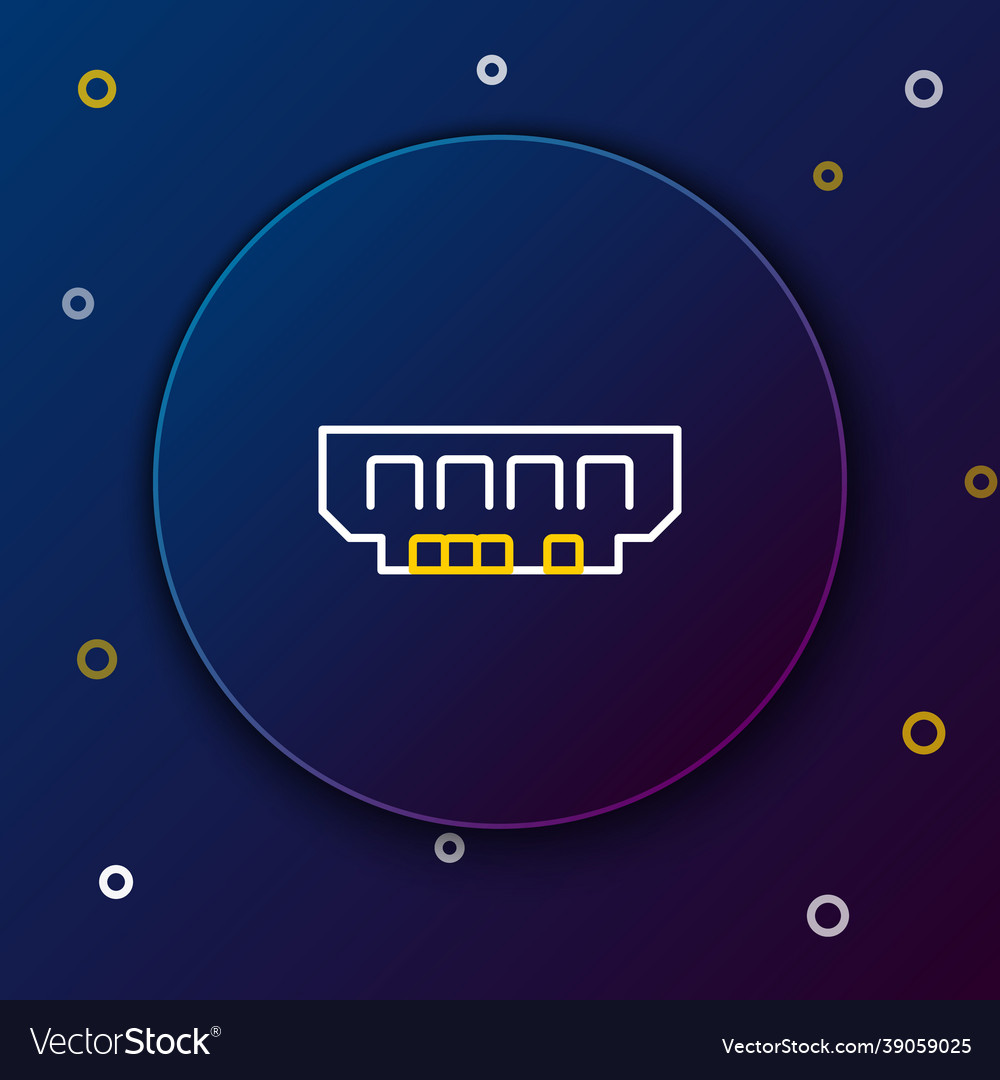 Line ram random access memory icon isolated vector image Line ram random access memory icon isolated