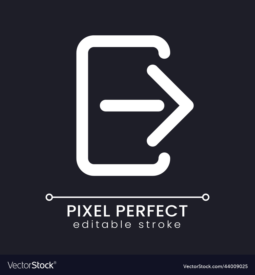 Logout pixel perfect white linear ui icon