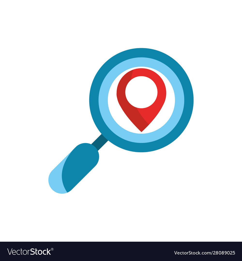 Magnifying glass pointer gps map and navigation