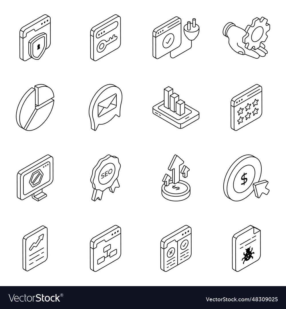 Pack of web and promotion linear icons