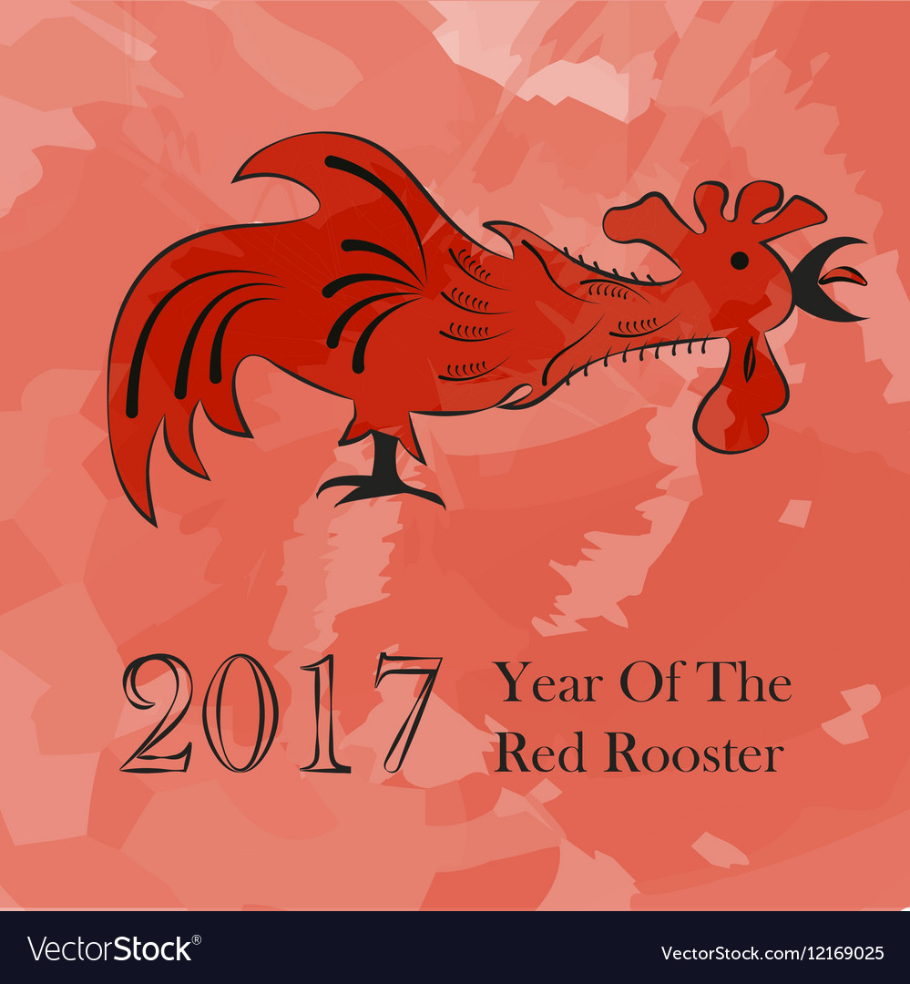 Red rooster symbol of 2017