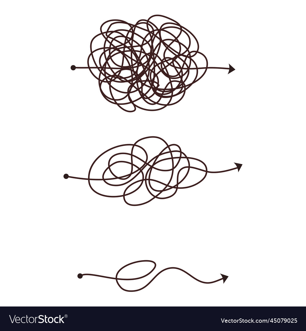 Simple line and complex easy way scribble doodle vector image Simple line and complex easy way scribble doodle