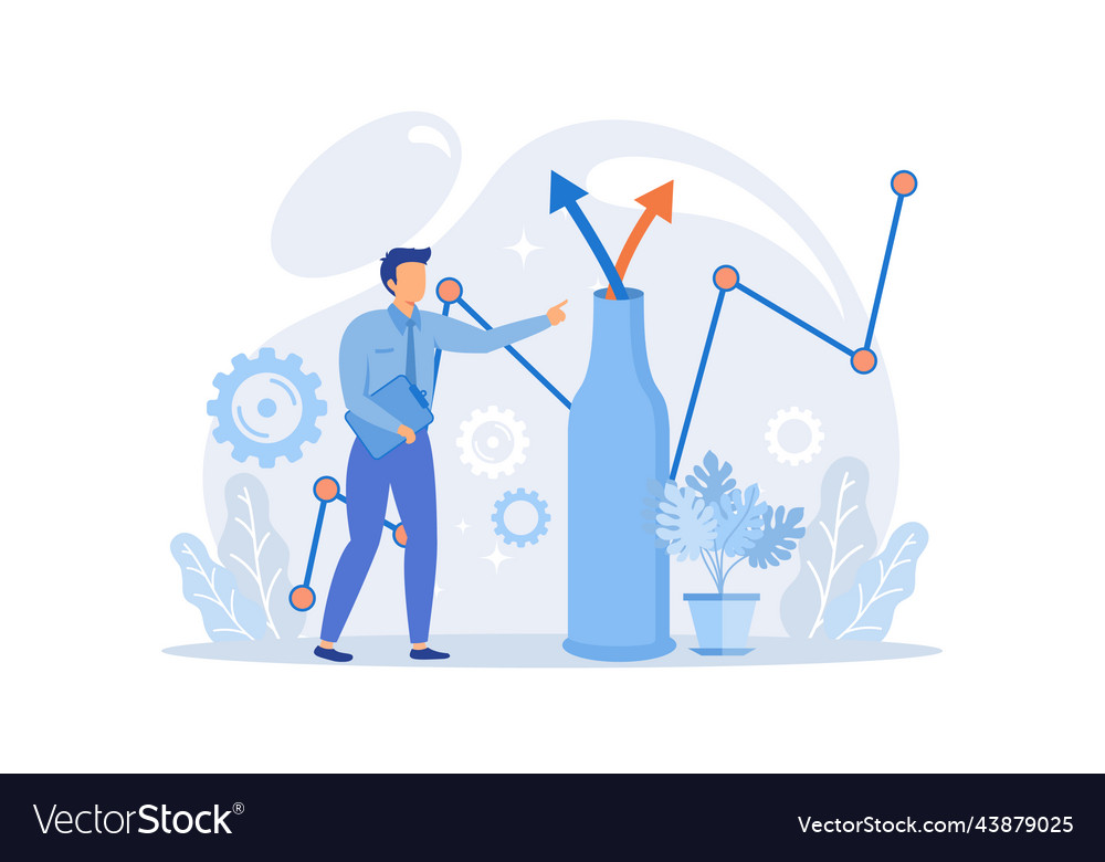 Successful testing man with clipboard showing Vector Image Successful testing man with clipboard showing