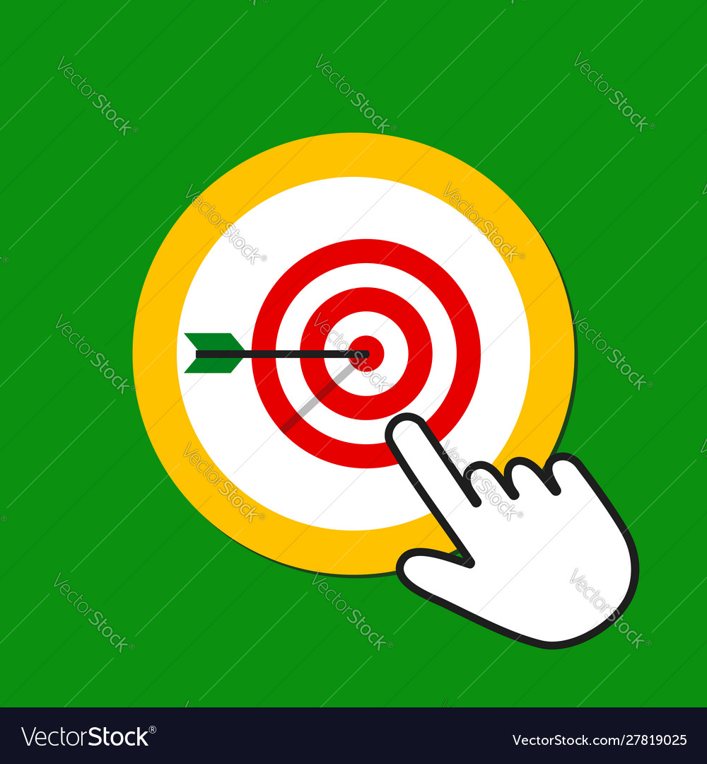 Target with arrow icon goal targeting concept