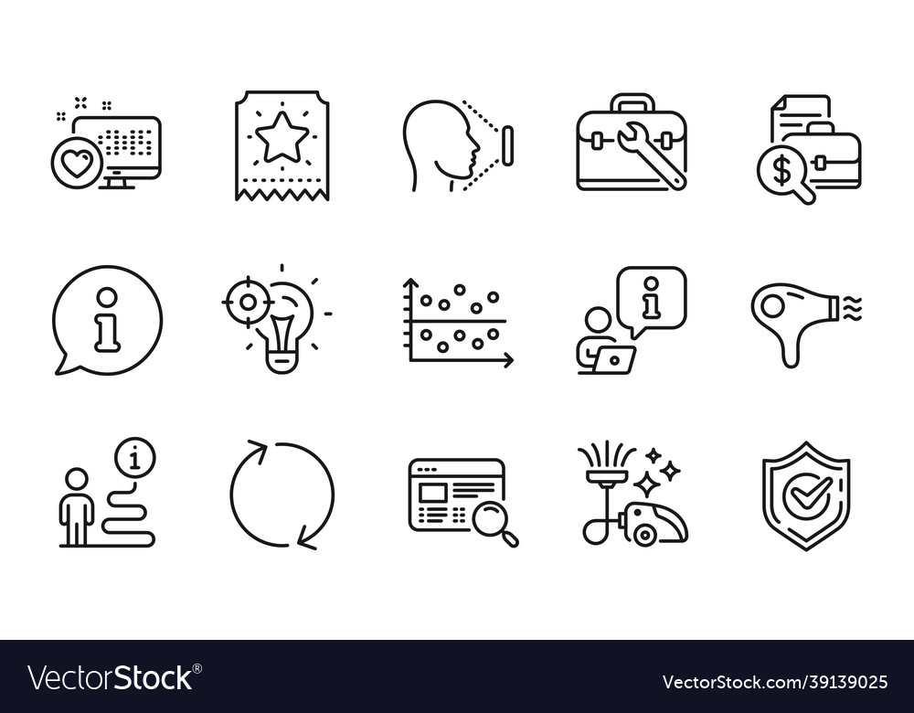 Technology icons set included icon as dot plot