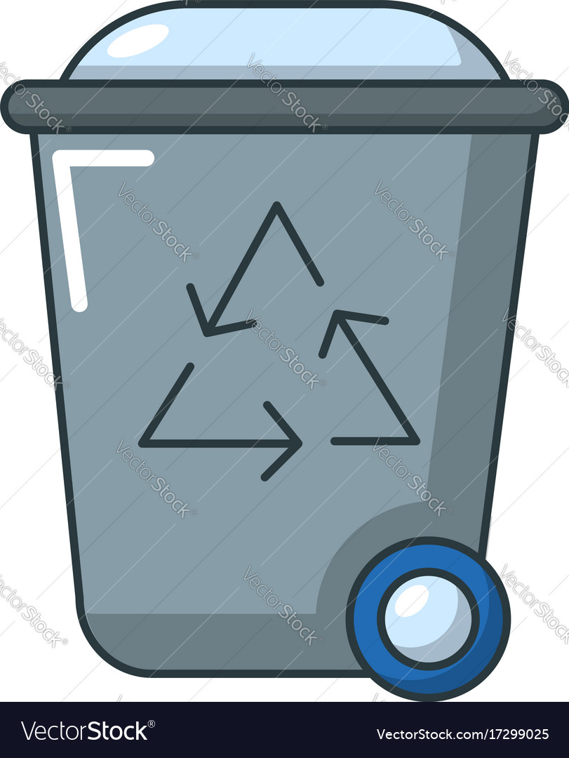 Trash bin icon cartoon style