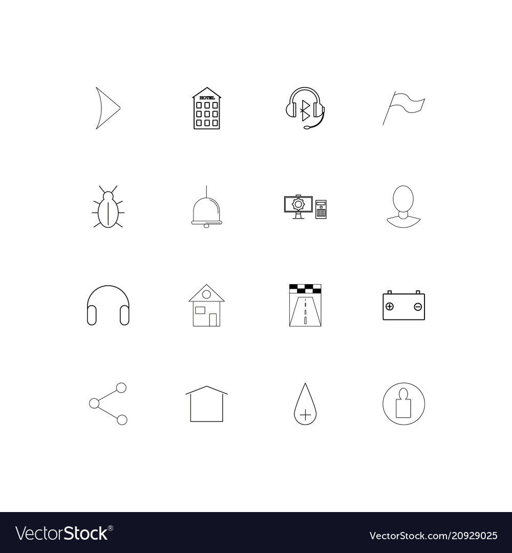 Web applications linear thin icons set outlined
