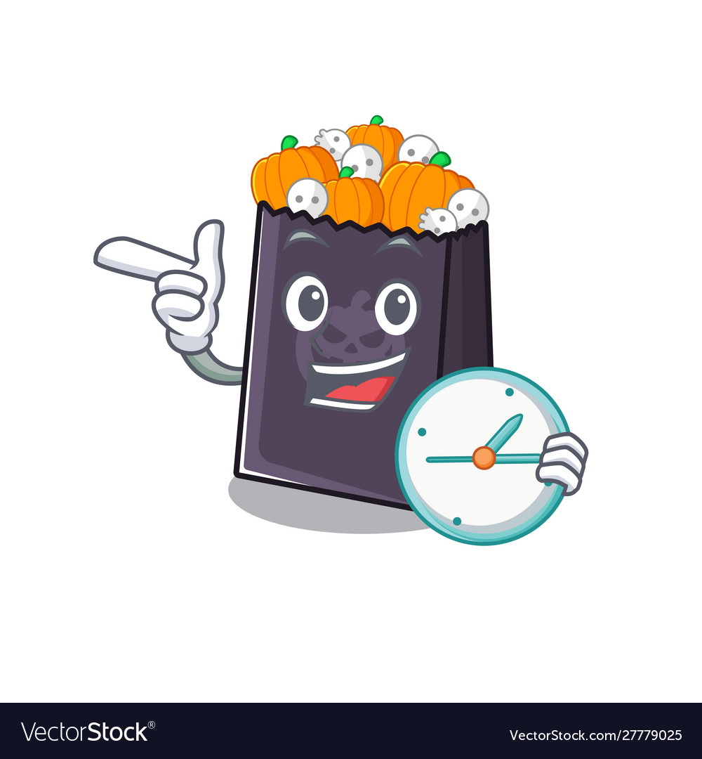 With clock halloween stored in character vector image With clock halloween stored in character