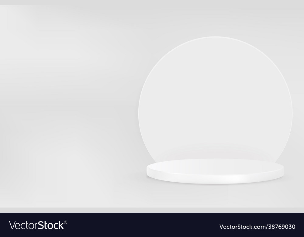 3d product backdrop with display podium in gray