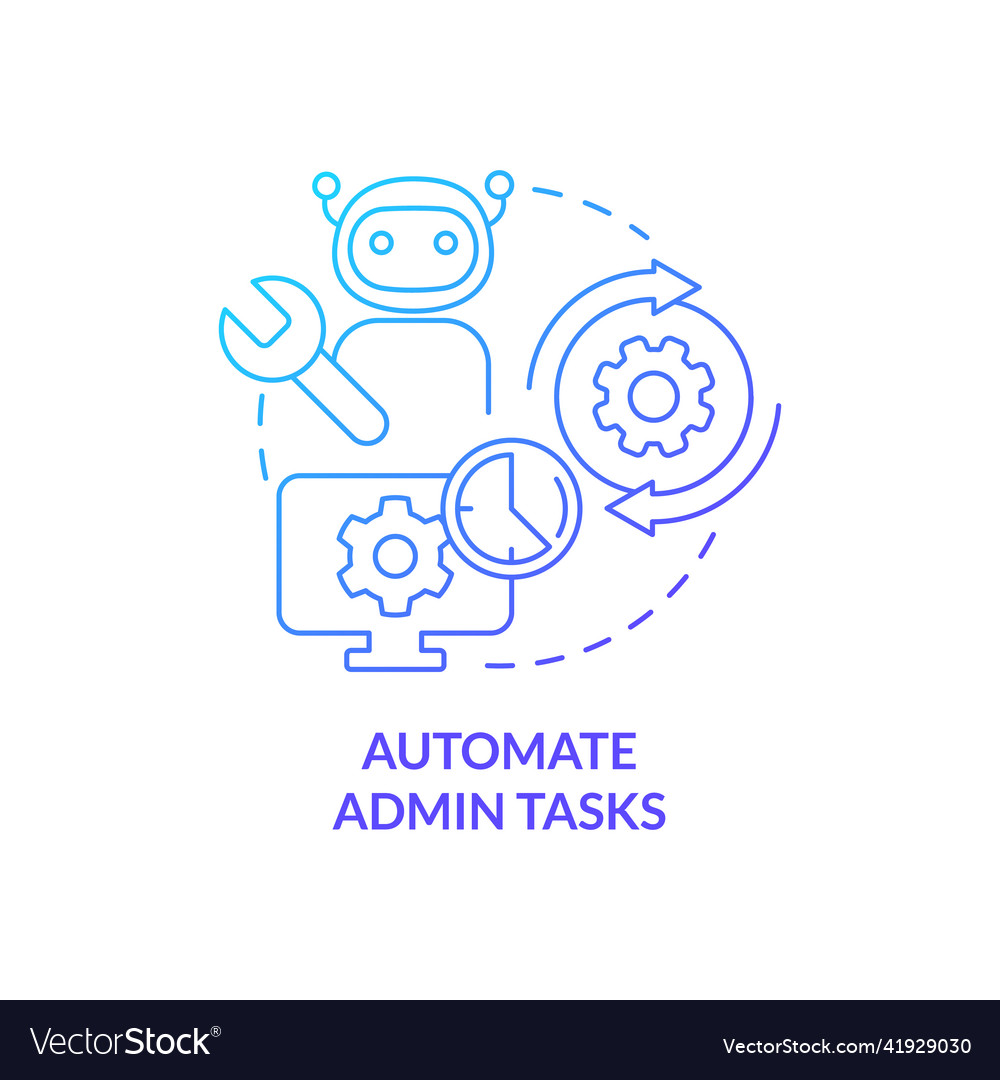 Automate admin tasks blue gradient concept icon