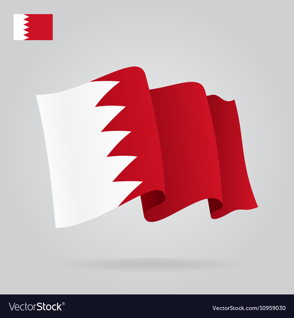 Bahrain waving flag Royalty Free Vector Image - VectorStock