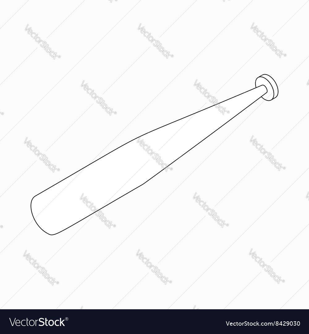 Baseball bat icon isometric 3d style Royalty Free Vector