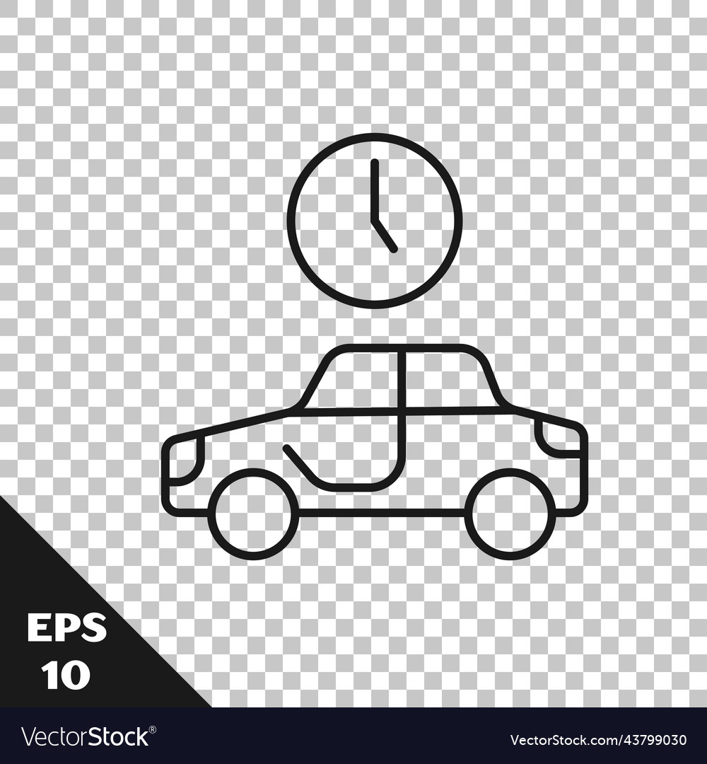 Black line time to travel icon isolated Royalty Free Vector