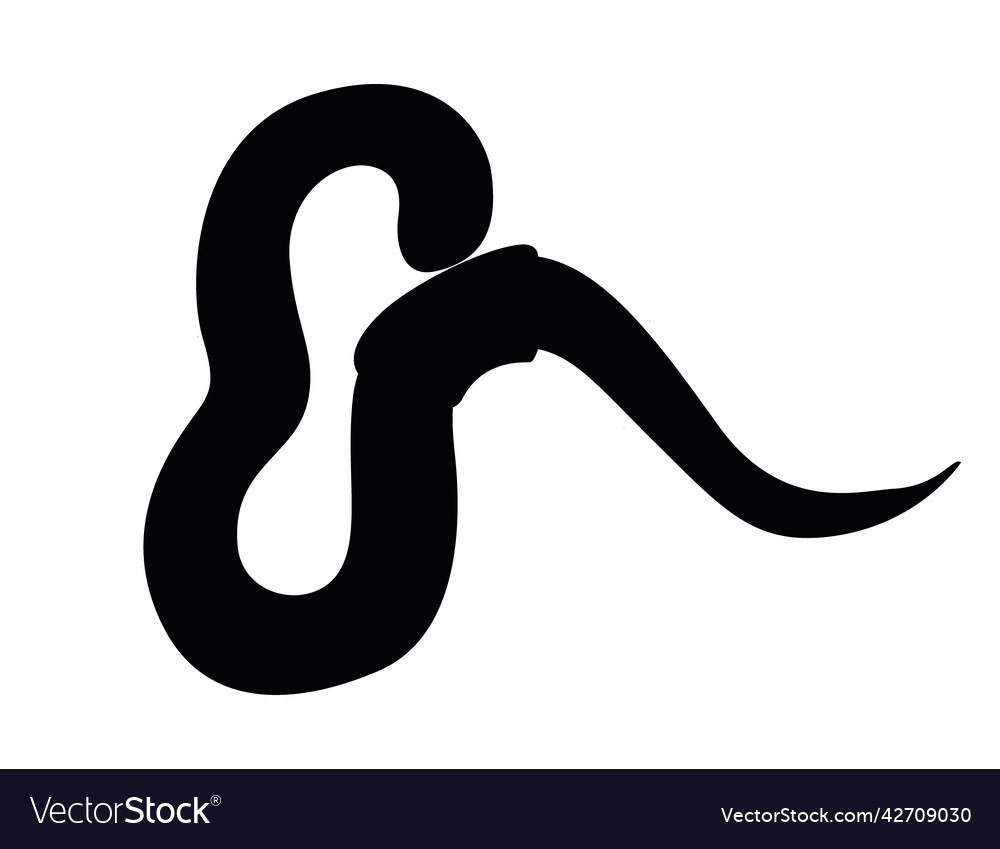 Black silhouette earthworm crawling cartoon worm Vector Image