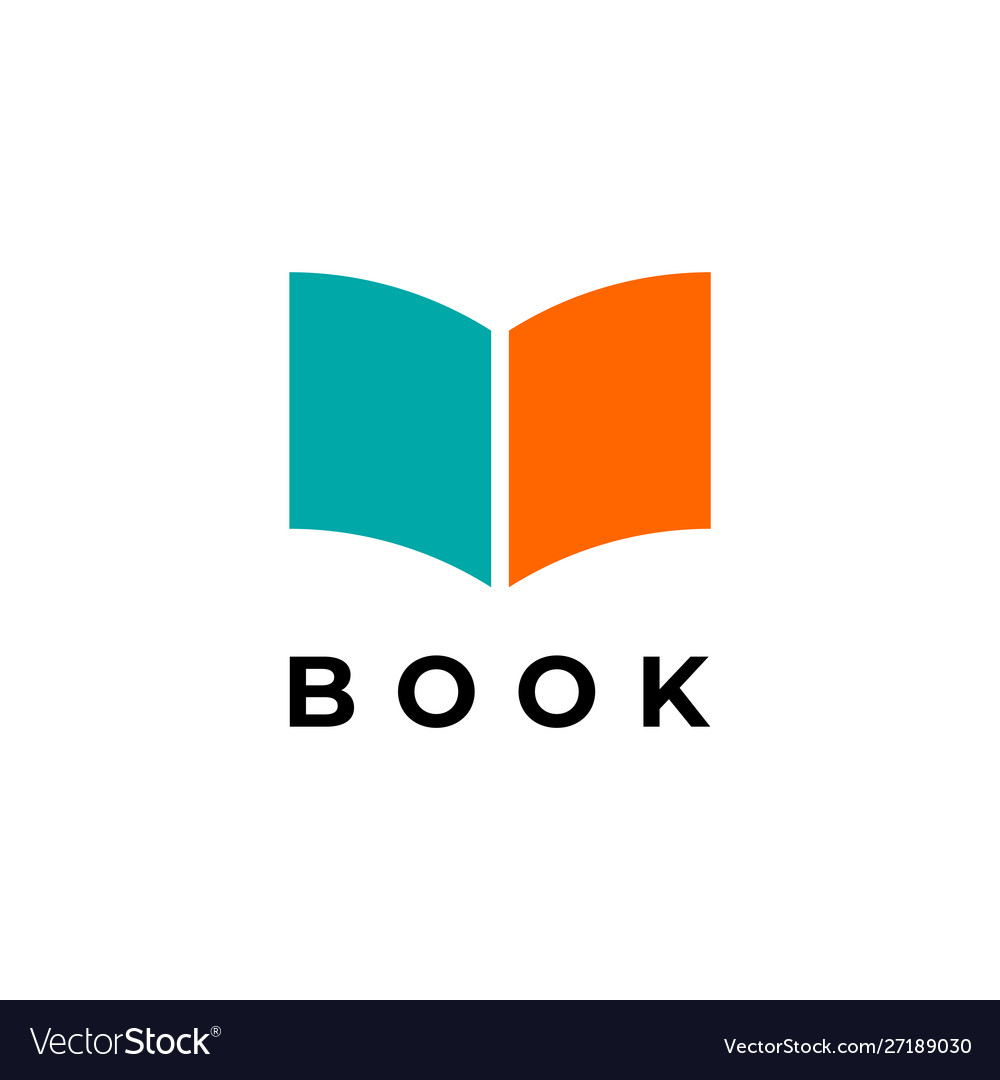 Book logo education flat design