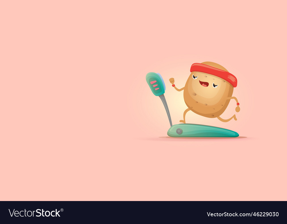 Cartoon funky potato character running or jogging Vector Image