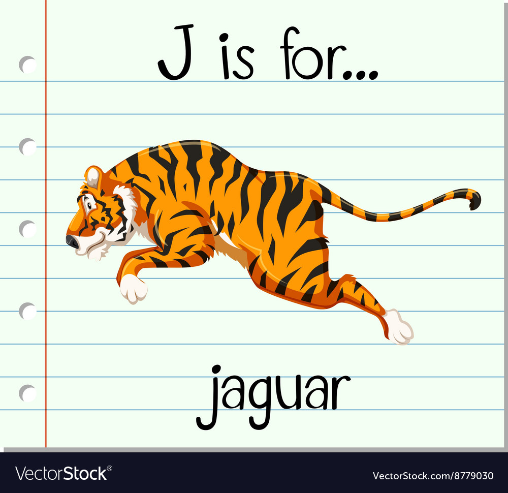 Flashcard letter j is for jaguar