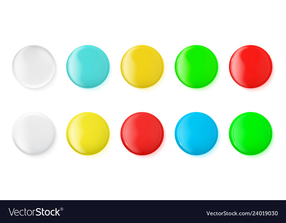 Glossy Button Mockup - Realistic Icons