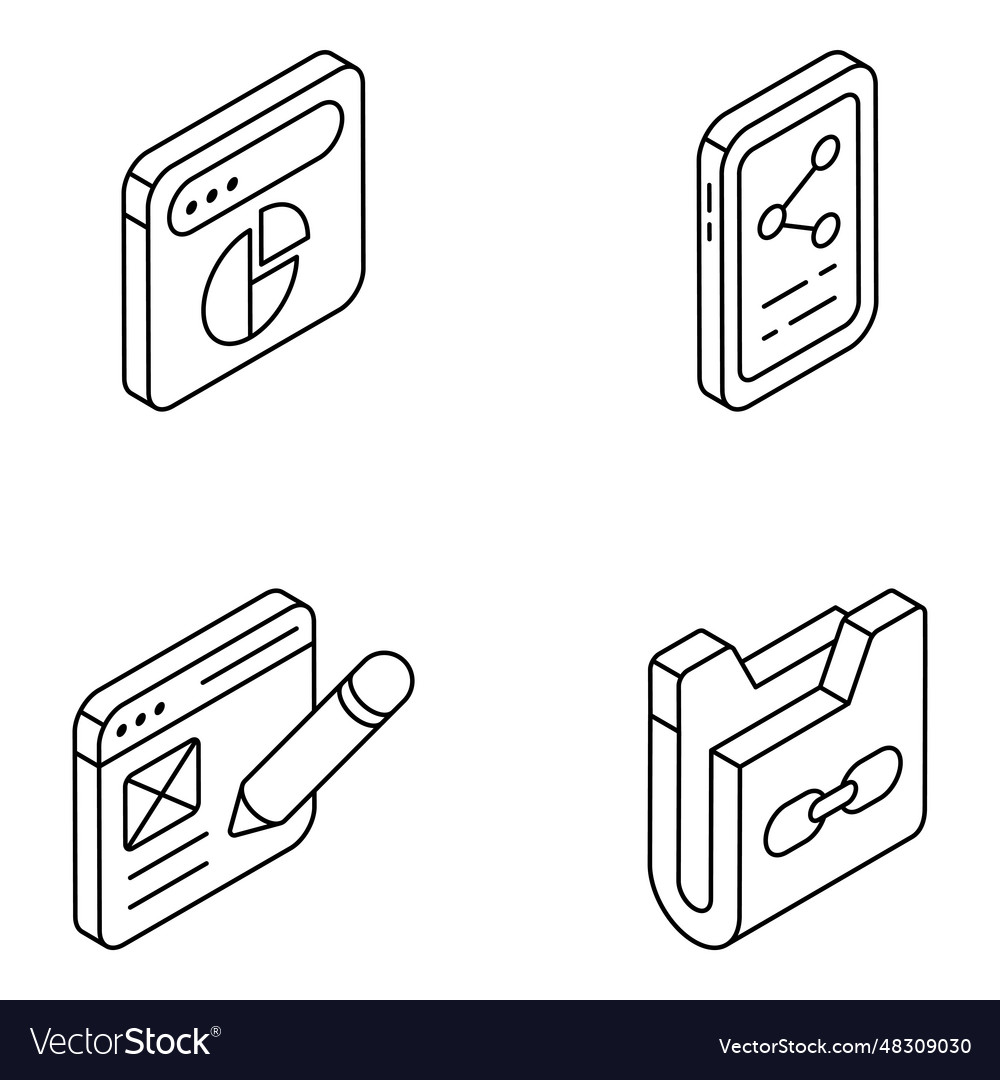 Pack of web and management linear icons
