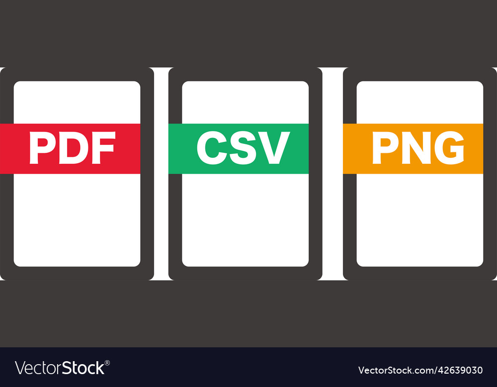 Pdf csv png file format icon