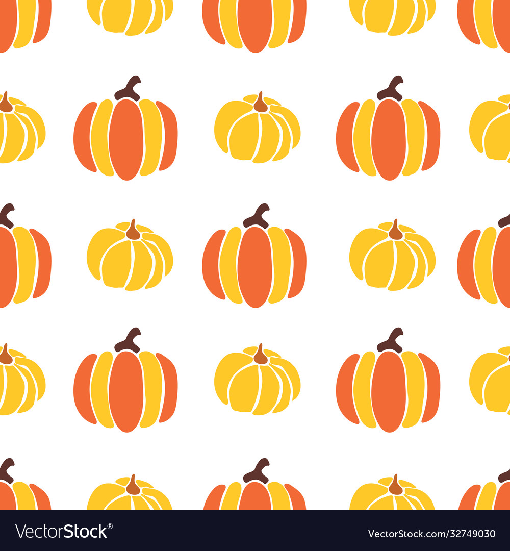 Pumpkins seamless background red Royalty Free Vector Image