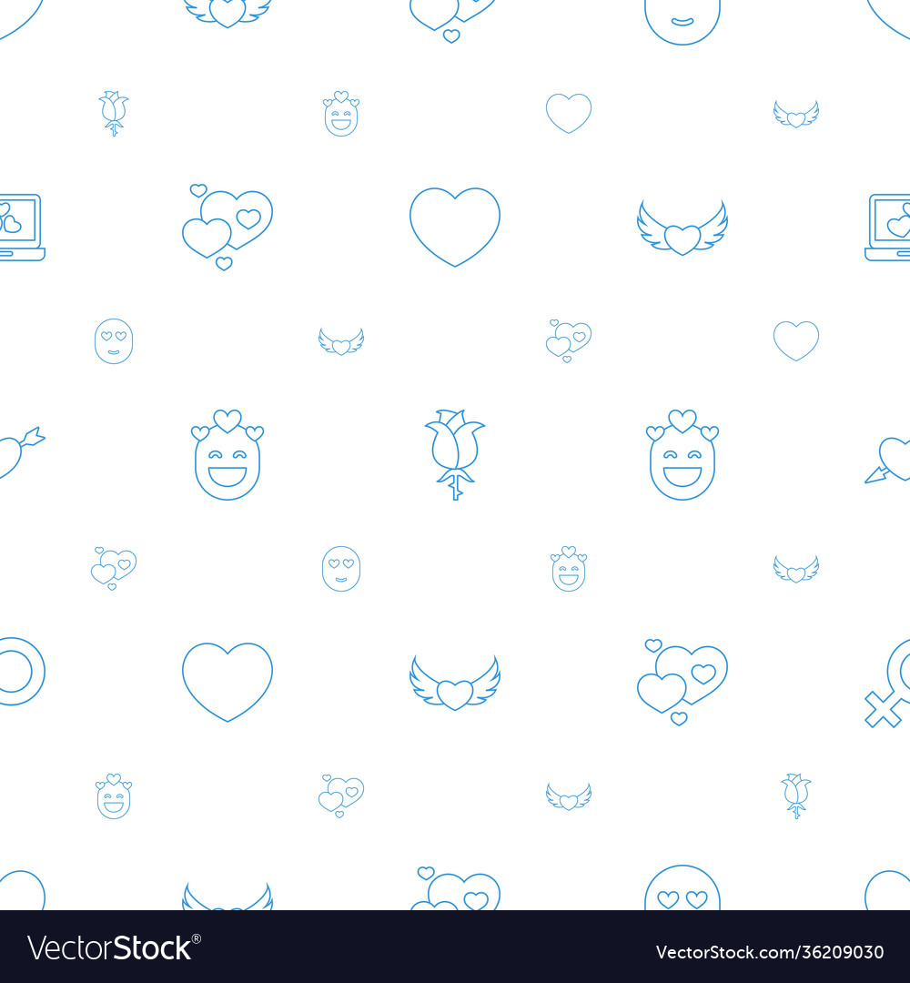 Romance icons pattern seamless white background