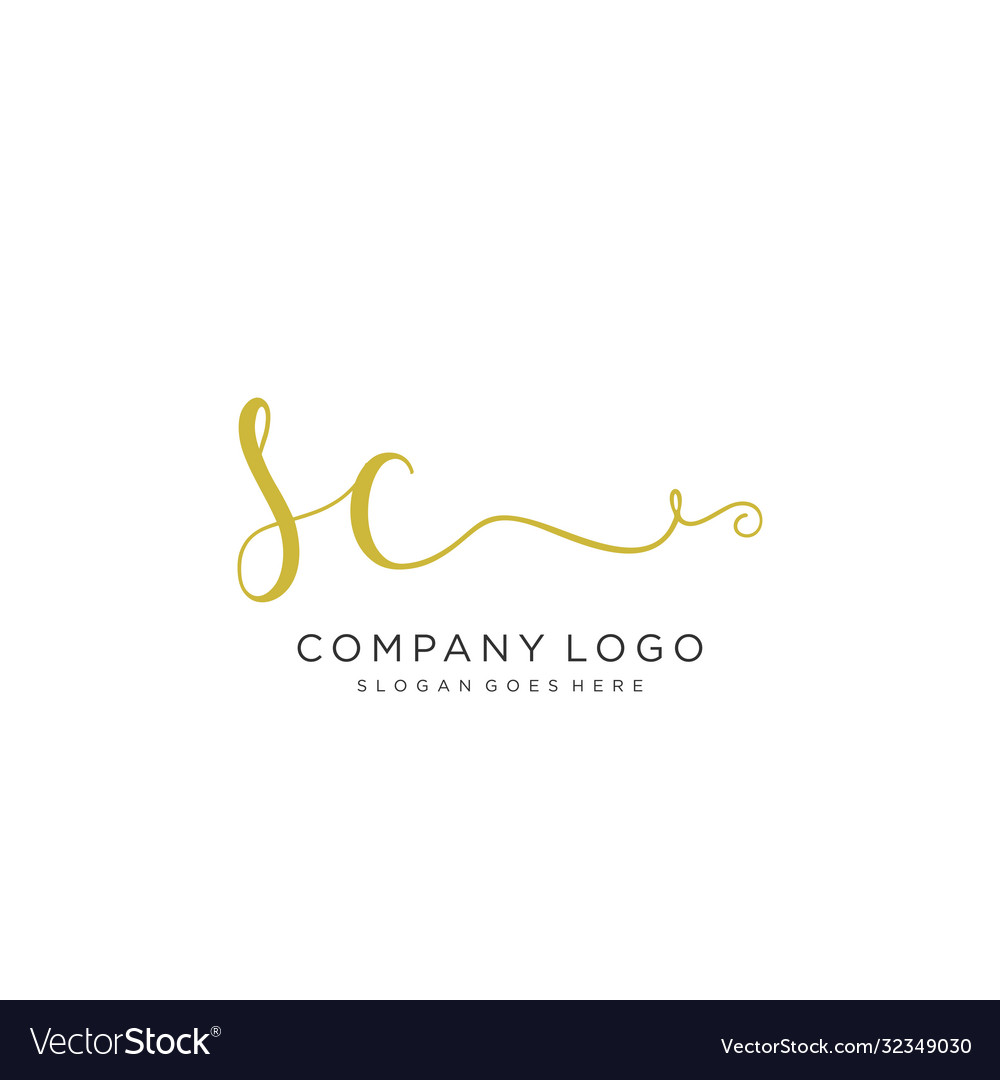 Sc initial handwriting logo design