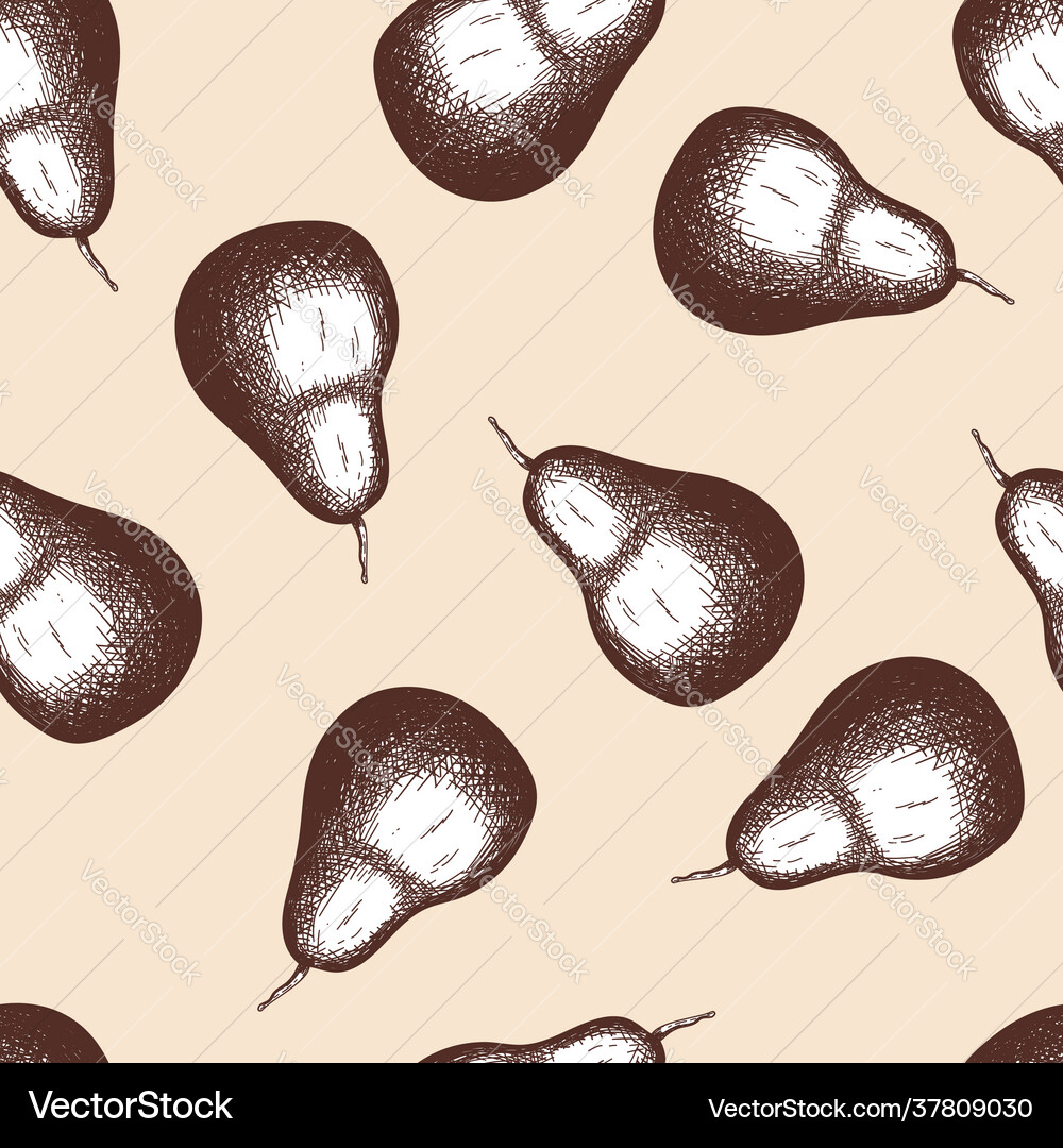 Seamless pattern pear Royalty Free Vector Image
