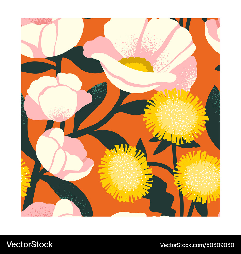 Seamless pattern with flowers concept Royalty Free Vector
