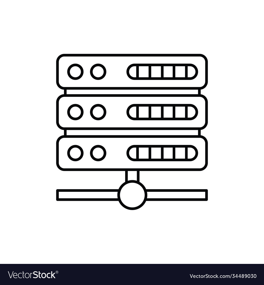 Server database computer single isolated icon