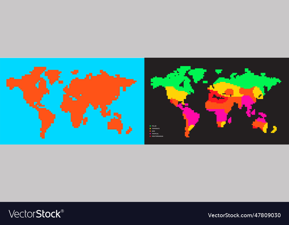 Set of flat maps of the world infographic map data